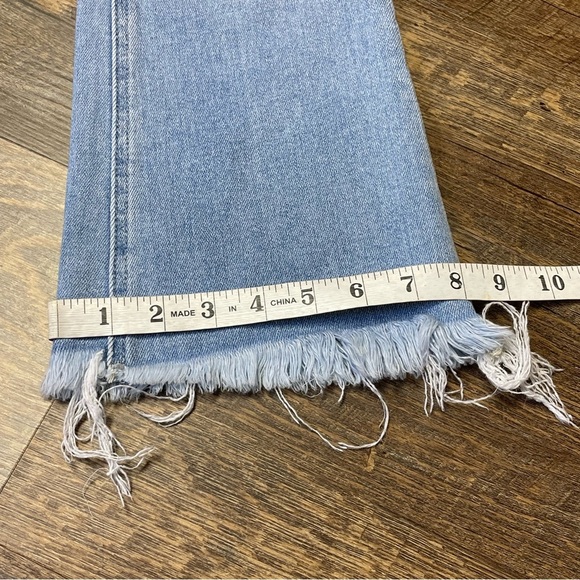 Flying Monkey High Rise Raw Hem Kick Flare Womens 27 Bleached Distressed - Picture 6 of 9